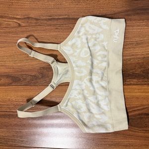 Ryka Cream Leopard Print Sports Bra
